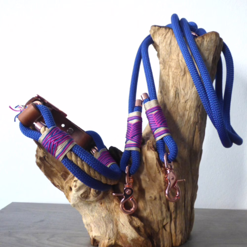 Blaues Hundehalsband aus Tau "Rheintaucher" von Ruhrpawt